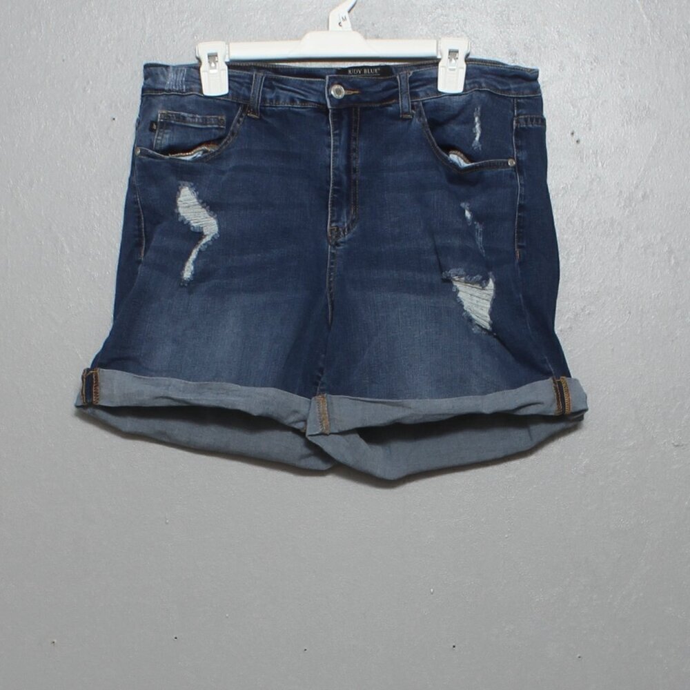 Judy blue cuffed stretch distressed denim shorts
